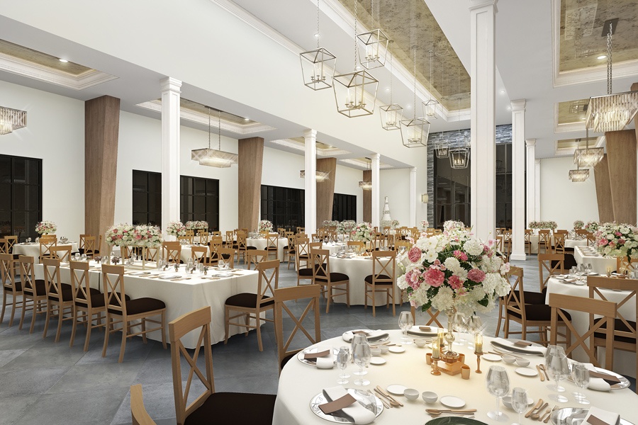 the luminaire reception hall rendering