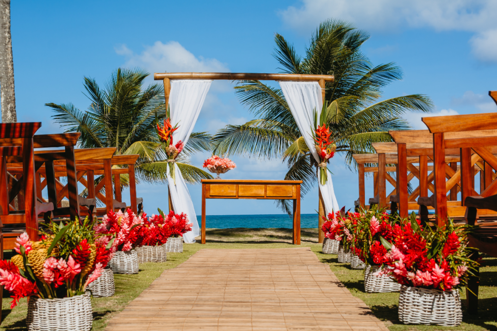 summer draping - beach wedding ceremony